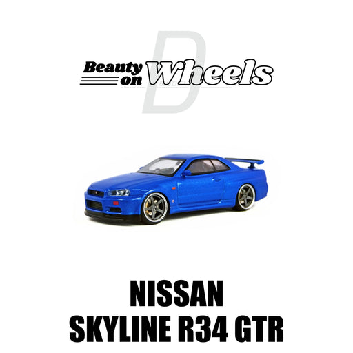 1/64 Beauty on wheels Nissan Skyline GTR R34 Blue DBW060A