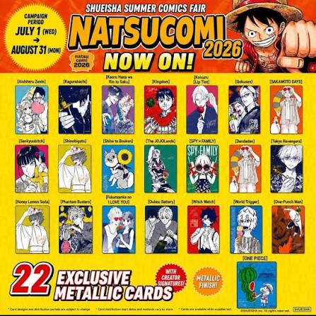 Shueisha Official Natsucomi 2026 Complete Set with the author’s printed signature (All 22 Types Included) (MP)