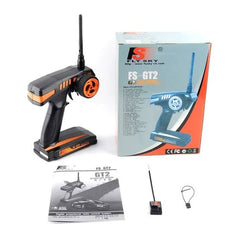 RC SET 1 : Flysky FS-GT2 2-channel 2.4GHz digital proportional radio control system + Gens Ace Nimha Battery 7.2V 5000Mah with Tamiya Plug + SkyRC S100NEO Smart Balance Charger 200watt for Nimh Battery + Savox Servo SV-0220MG Plus 8kg Set