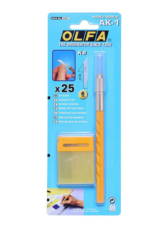 Olfa AK-1 Standard Art Knife (25 spare blades)