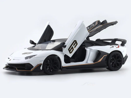 1/24 MSZ Lamborghini Aventador SVJ White/Black (Try Me Function)
