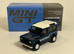 1/64 Mini GT Land Rover Defender 90 County Wagon Stratos Blue LHD (MP)