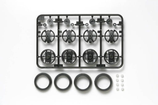 Mini 4WD GUP #444 Large Diameter One-Way Wheel Set with Offset Tread Tires (for Super X/Super XX Chassis)