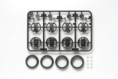 Mini 4WD GUP #444 Large Diameter One-Way Wheel Set with Offset Tread Tires (for Super X/Super XX Chassis)