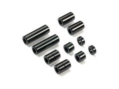 Mini 4WD GUP Aluminum Spacer Set Black (12/6.7/6/3/1.5mm, 2 pieces each)