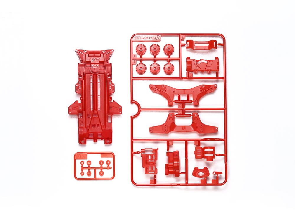 Mini 4WD GUP VZ Chassis Set Red