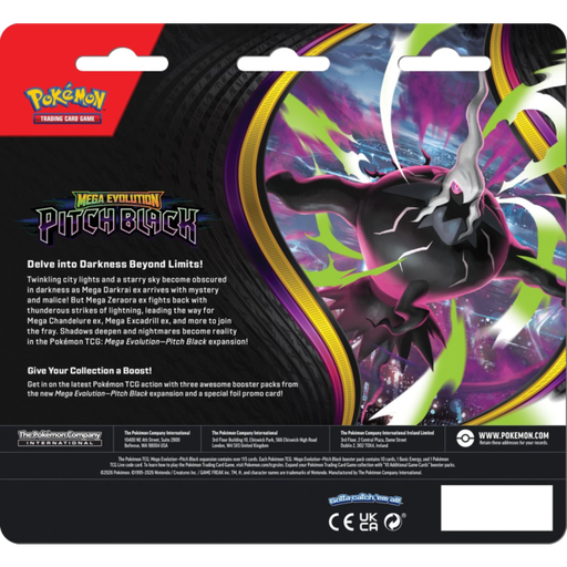 Pokemon TCG Mega Evolution 05 Pitch Black 3-Pack Blister