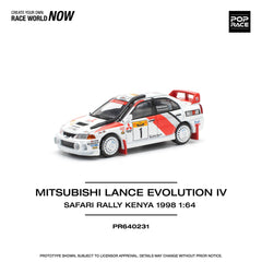 1/64 PopRace Mitsubishi Lancer Evolution IV Safari Rally Kenya 1998