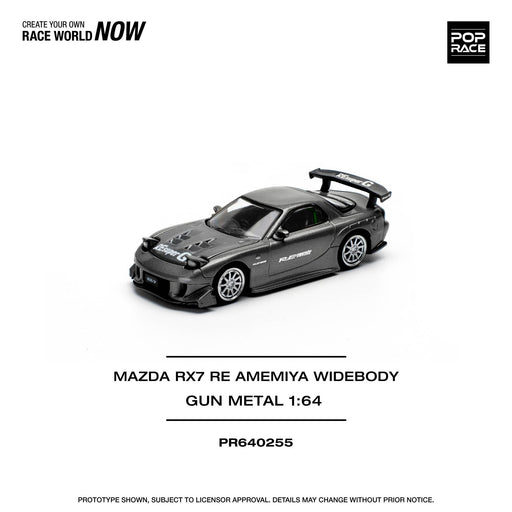 1/64 PopRace Mazda RX7 Re-Amemiya Wide Body Gun Metal