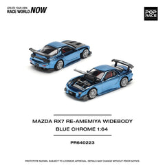 1/64 PopRace PR64-240 Mazda RX7 Re-Amemiya Blue Chrome (MP)