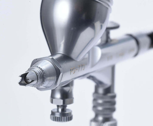 PS770 Mr. Airbrush Custom Double Action 0.18mm (10cc Gravity Feed Cup/Air Adjuster/Air-Up System/Semi-easy Soft Button)