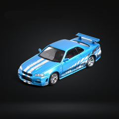1/64 Stance Hunters Nissan Skyline GT-R R34 Nismo Z-Tune Guru Collector Chrome Blue