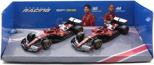 Bburago 1/43 Ferrari SF-25 F1 Team 2025 #16 LeClerc & #44 Hamilton 2-Pack Horizontal