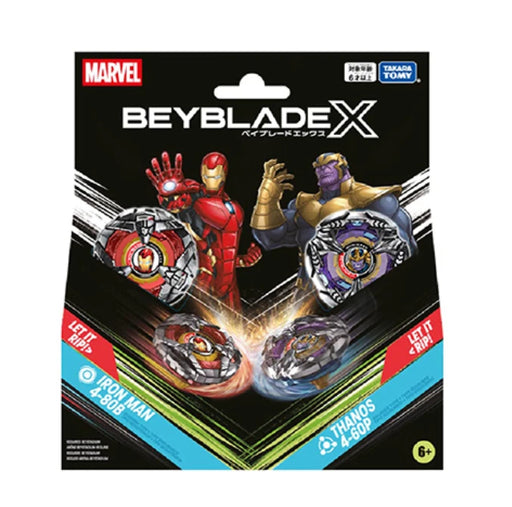 Takara Tomy Beyblade X Iron Man 4-80B and Thanos 4-60P Set (MP)