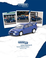 1/64 Tarmac Works Mitsubishi Lancer Evolution VI Tommi Makinen Edition Blue Metallic Road64