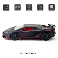 1/24 MSZ Lamborghini SVJ White/Black Assorted Color (Try Me Function)