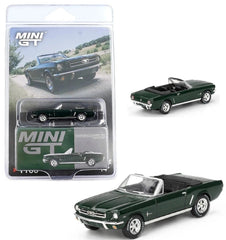 1/64 Mini GT Ford Mustang Convertible 1964 Highland Green #1166 BLISTER