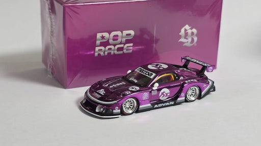 1/64 PopRace PR64-0570 Hong Kong Toycar Salon 2026 Exclusive LB Super Silhouette Mazda RX7 FD3S Purple Chrome Limited to 2500 (MP)