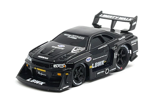 1/64 Maisto Muscle Machines Nissan Skyline GT-R R34 Liberty Walk Black (MP)