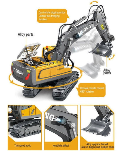 1/20 Yi Gong Toys RC Excavator Engineering Vehicles Series with 2.4 GHz Controller 11 Channel Control (MP)