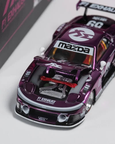 1/64 PopRace PR64-0570 Hong Kong Toycar Salon 2026 Exclusive LB Super Silhouette Mazda RX7 FD3S Purple Chrome Limited to 2500 (MP)