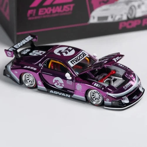 1/64 PopRace PR64-0570 Hong Kong Toycar Salon 2026 Exclusive LB Super Silhouette Mazda RX7 FD3S Purple Chrome Limited to 2500 (MP)