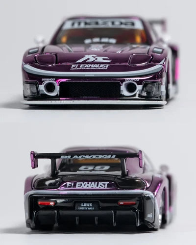 1/64 PopRace PR64-0570 Hong Kong Toycar Salon 2026 Exclusive LB Super Silhouette Mazda RX7 FD3S Purple Chrome Limited to 2500 (MP)