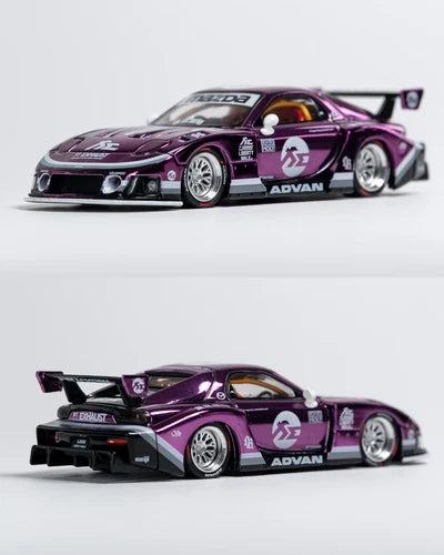 1/64 PopRace PR64-0570 Hong Kong Toycar Salon 2026 Exclusive LB Super Silhouette Mazda RX7 FD3S Purple Chrome Limited to 2500 (MP)