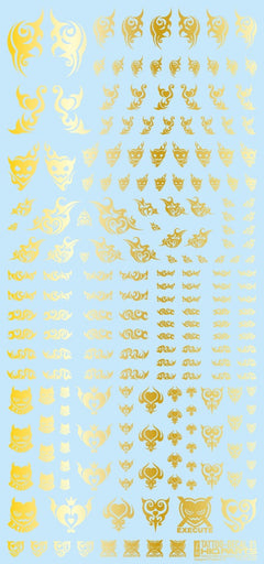Tattoo Decals 01 (Heart) Gold (110mm x 235mm) (1 sheet)