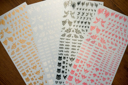 Tattoo Decals 01 (Heart) Gold (110mm x 235mm) (1 sheet)