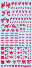Tattoo Decals 01 (Heart) Red (110mm x 235mm) (1 sheet)