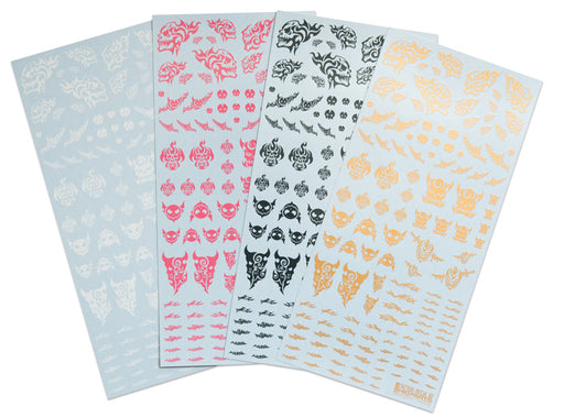 Tattoo Decals 02 (Skull) Pink (110mm x 235mm) (1 sheet)