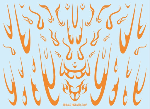 Tribal Decals 3 Orange (14cm x 10cm) (1 sheet)