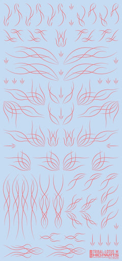 Tribal Lotus Decals M Pastel Pink (110mm x 235mm) (1 sheet)