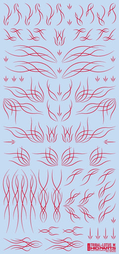Tribal Lotus Decals M Red (110mm x 235mm) (1 sheet)
