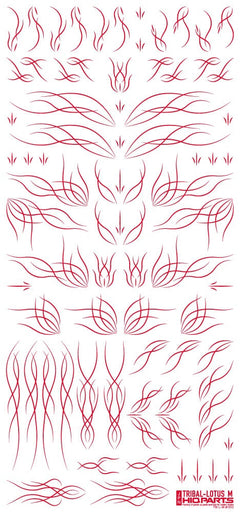 Tribal Lotus Decals M Red (110mm x 235mm) (1 sheet)
