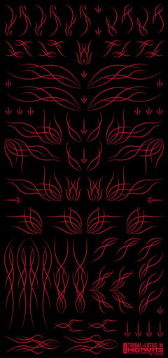 Tribal Lotus Decals M Red (110mm x 235mm) (1 sheet)