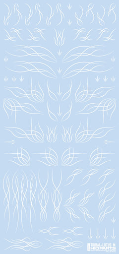 Tribal Lotus Decals M White (110mm x 235mm) (1 sheet)