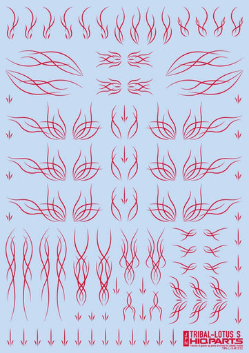 Tribal Lotus Decals S Red (110mm x 156mm) (1 sheet)