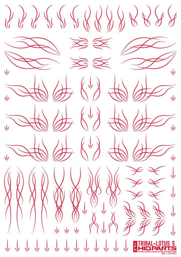 Tribal Lotus Decals S Red (110mm x 156mm) (1 sheet)