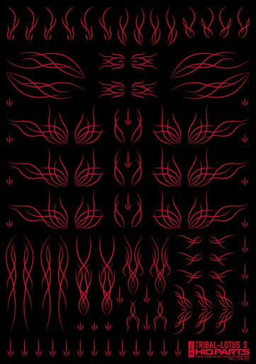 Tribal Lotus Decals S Red (110mm x 156mm) (1 sheet)