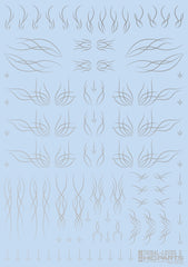 Tribal Lotus Decals S Silver (110mm x 156mm) (1 sheet)