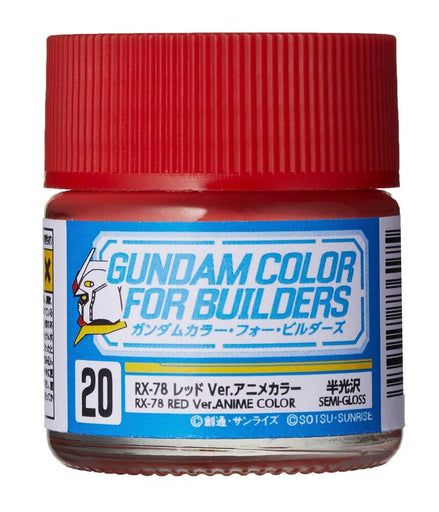UG20 Gundam Color for Builders (10ml) RX-78 Red ver. Anime Color (Semi-Gloss)