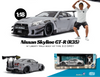 1/18 Solido Nissan GT-R R35 Type 2 Liberty Walk LB Works Coupe in Dull Grey w/ American Diorama Figure of Kato-san S1805821