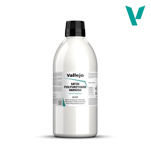 Vallejo 28.652 Auxiliary Satin Polyurethane  Varnish 500ml