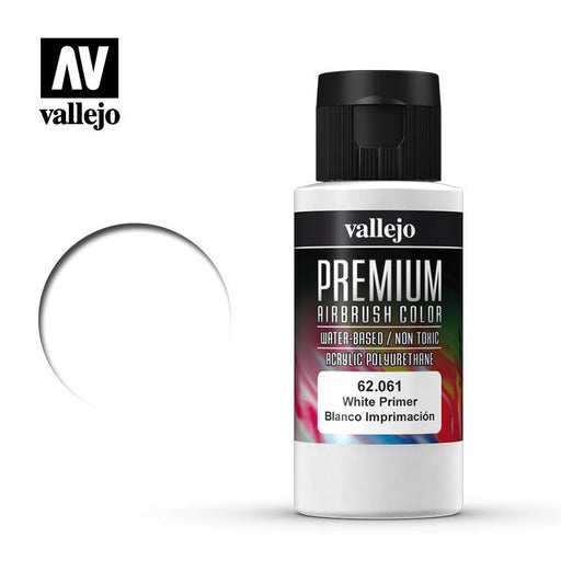 Vallejo 62.061 Premium Color White Primer 60ml