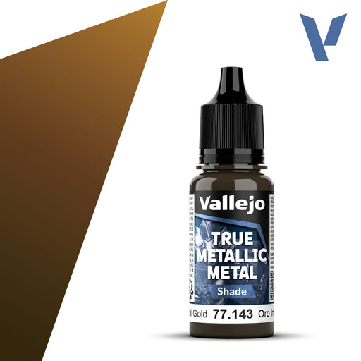 VALLEJO 77.143 TRUE METALLIC METAL SHADE IMPERIAL GOLD 18ml